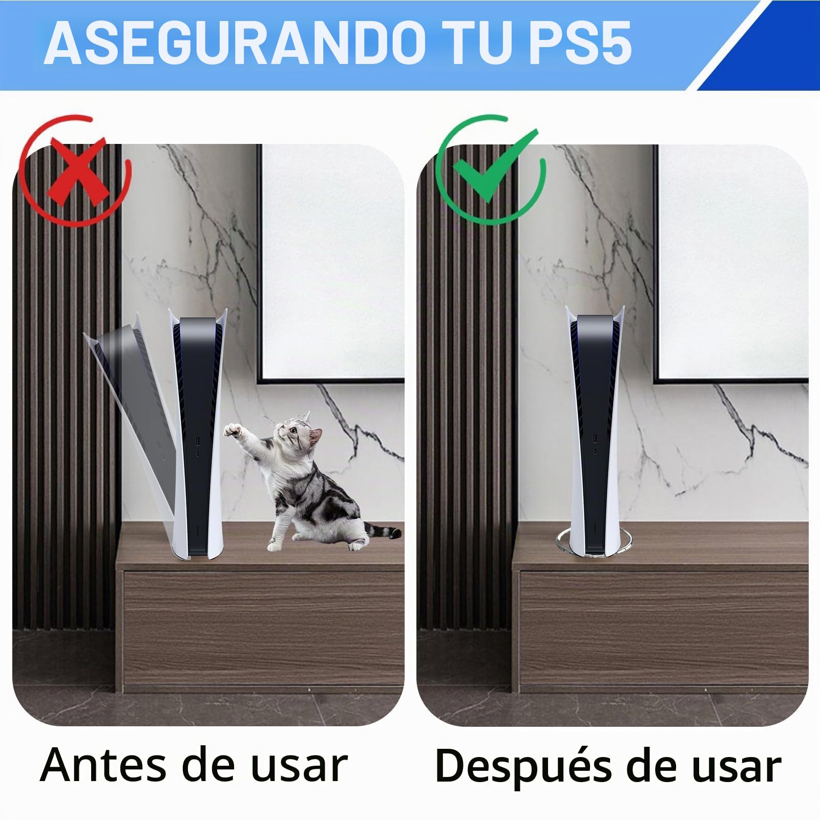 Soporte vertical compatible con PS5 Slim, soporte vertical de acero inoxidable ABS, accesorios para consolas de juegos, proporciona estabilidad y disipación de calor, base ultrafina para