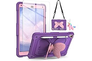 Butterfly Dolls Pencil Holder Girls Hard Cover Case for iPad 6th/5th Generation 9.7 inch