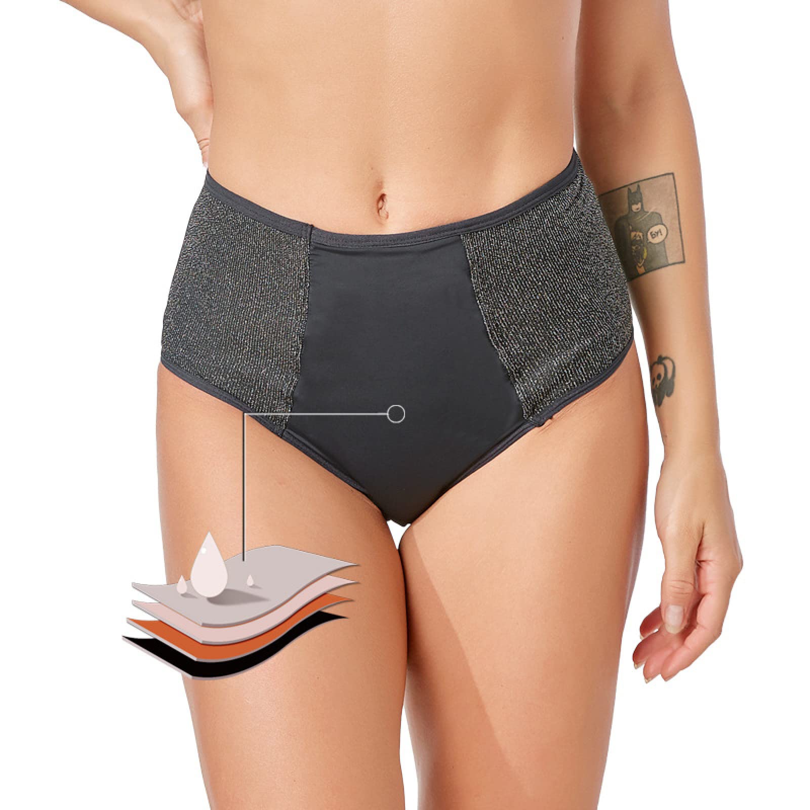 Bragas Mujer Algodon 2/4 Uds Ropa Interior fisiológica sin servilletas sanitarias de Cuatro Capas de Gran tamaño Pantalones Sanitarios menstruales para tía Femenina