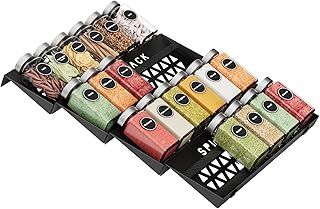 ZDDLOINP Spice Rack Drawer, 4 Tier Metal Spice Rack, Width 32 cm, Spice Organiser Drawer (Glasses Not Included)