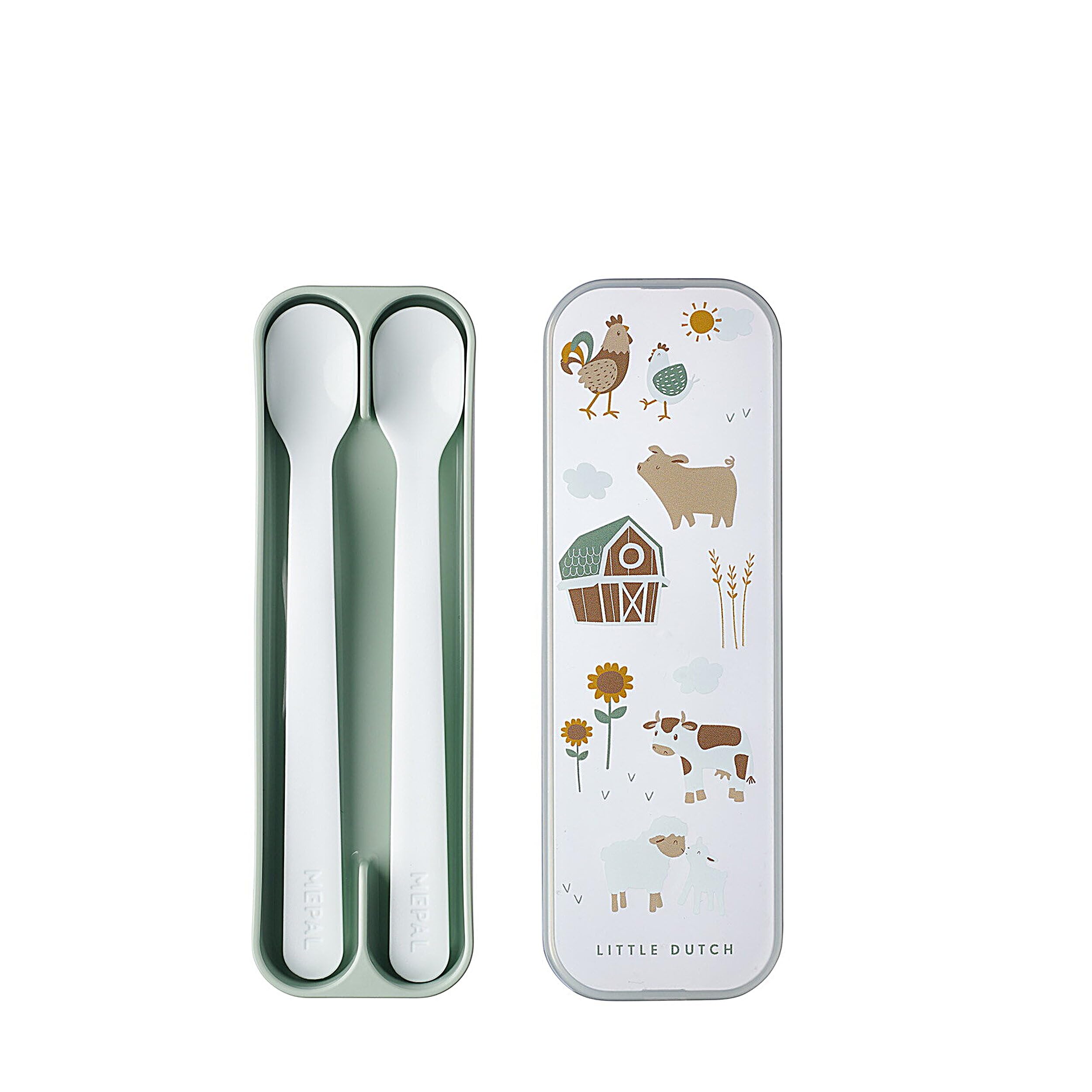 Mepal, Baby Feeding Spoon Mepal Mio, Long-Handled Baby Spoon, Dishwasher-Safe Baby Spoon, Baby Utensils, & BPA-Free, Set of 2