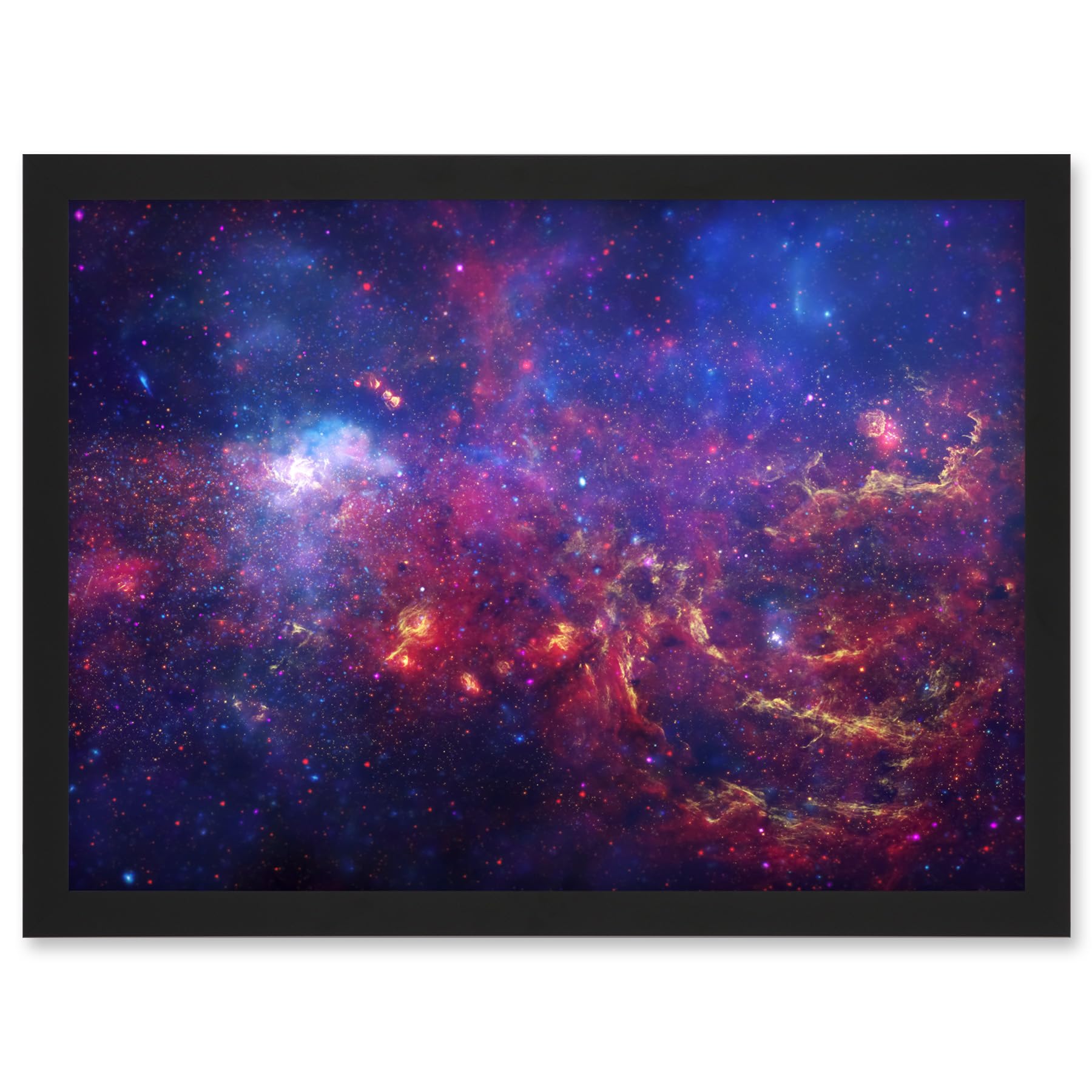 Artery8 Hubble Space Telescope Image The Great Observatories Examine The Galactic Center Region Of Milky Way Galaxy Chandra Observatory Spitzer Observatory Artwork Framed A3 Wall Art Print