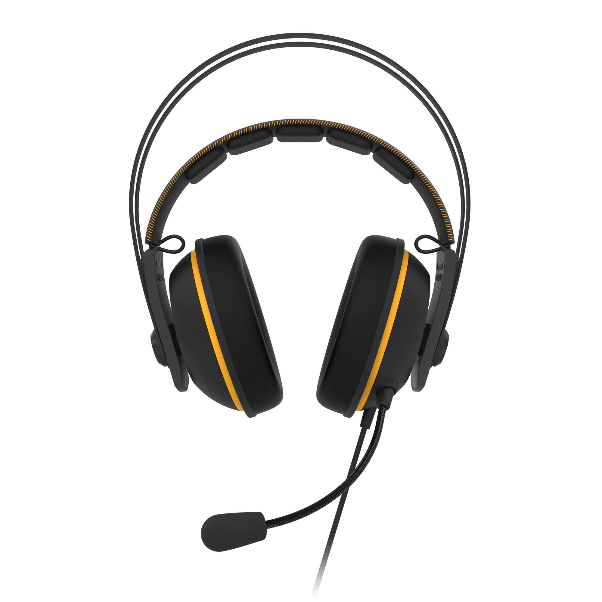 ASUS TUF Gaming H7 Yellow - Auriculares compatibles con PC, Mac, PS4, Nintendo Switch, smartphones y Xbox One, con sonido 7.1 virtual integrado con altavoces Asus Essence, Amarillo
