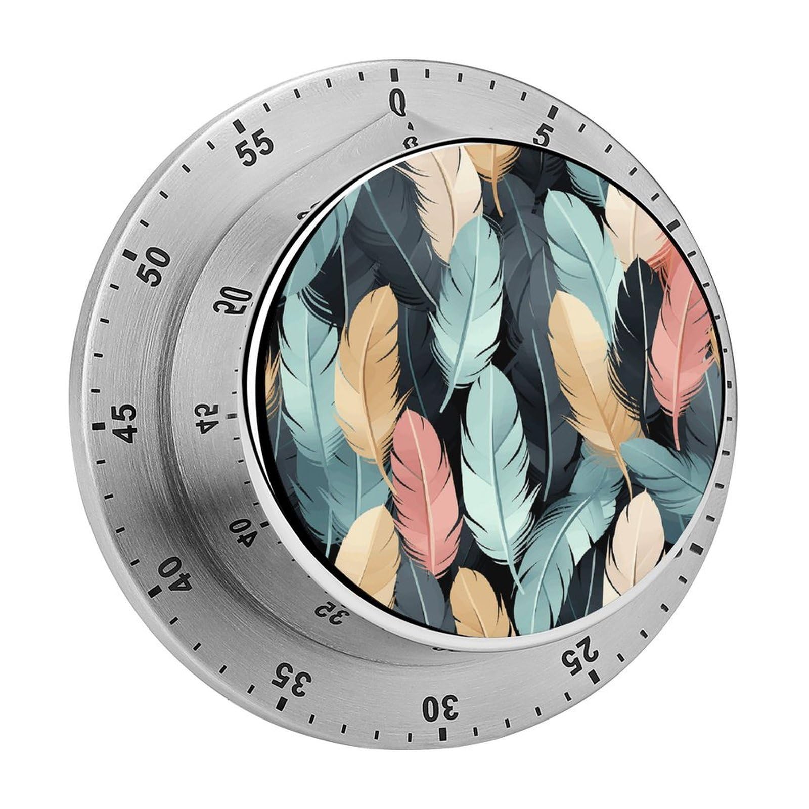 Feather Timer Desk Productivity Teacher Supplies Kitchen Magnetic Countdown Mechanical Timer for Cooking, Egg, Teacher, Exercise, Oven.