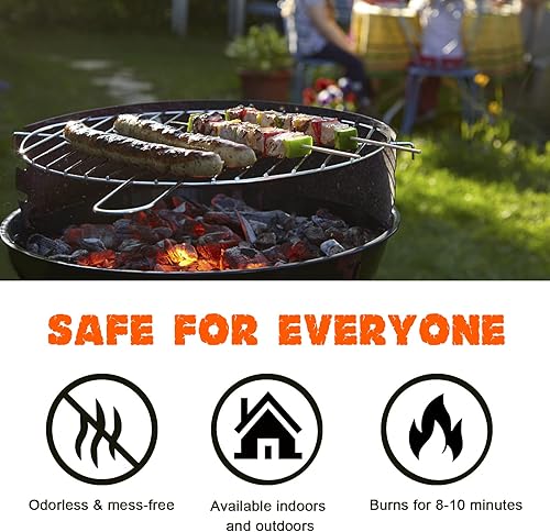 Miniatura 9 de Quantfire Paquete de 160 iniciadores de fuego de carbón para fogatas, chimenea, parrilla, chimenea, barbacoa y ahumador