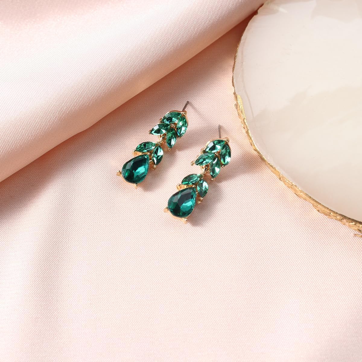 Rhinestone Teardrop Dangle Earrings Sparkle Crystal Bridal Earrings for Brides Bridesmaides Earrings for Women Wedding Pageant Prom - Image 4