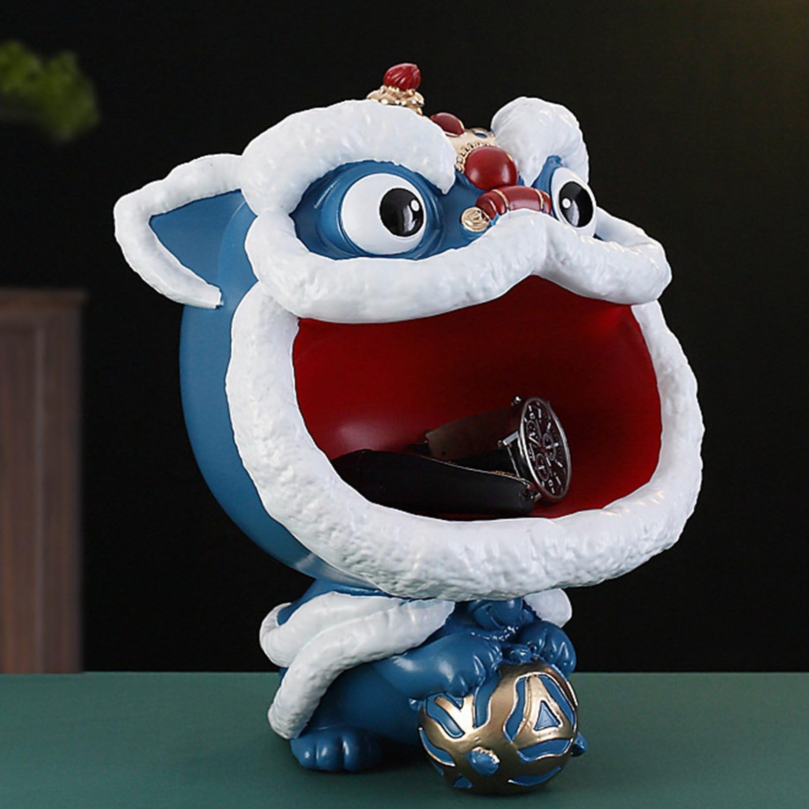 Amazon.co.jp: かわいいライオンの置物 獅子舞 獅子 ライオン 鍵置き 