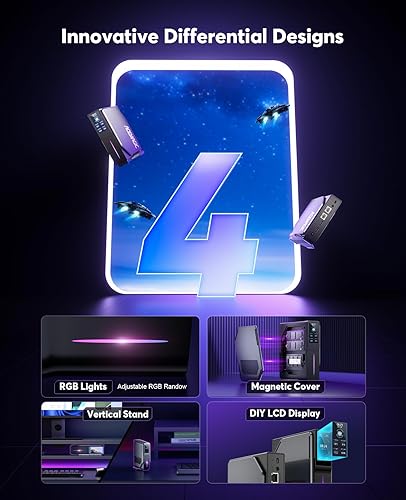 Miniatura 2 de ACEMAGIC Mini PC de escritorio S1 Dual Nic con pantalla LCD DIY y luces RGB, CPU Intel Alder Lake N95 (hasta 3.4 GHz), mini computadoras de