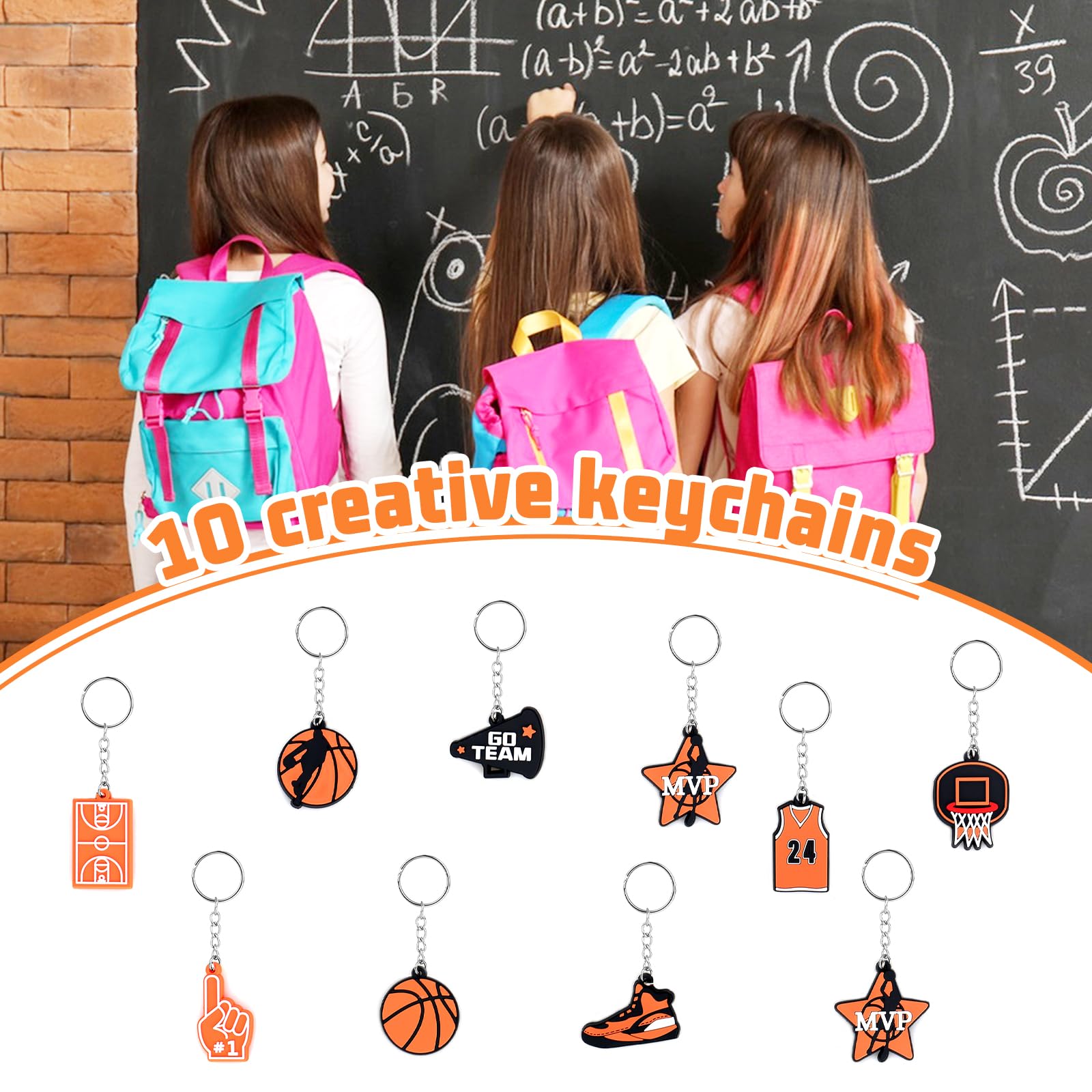 Porte-clés ballon de basket-ball, 12 à 24 pièces, Mini porte-clés créatif pour sac à dos, pendentif, accessoires de voiture, cadeau, thème sportif 36 Porte-clés ballon de basket-ball, 12 à 24 pièces, Mini porte-clés créatif pour sac à dos, pendentif, accessoires de voiture, cadeau, thème sportif 36