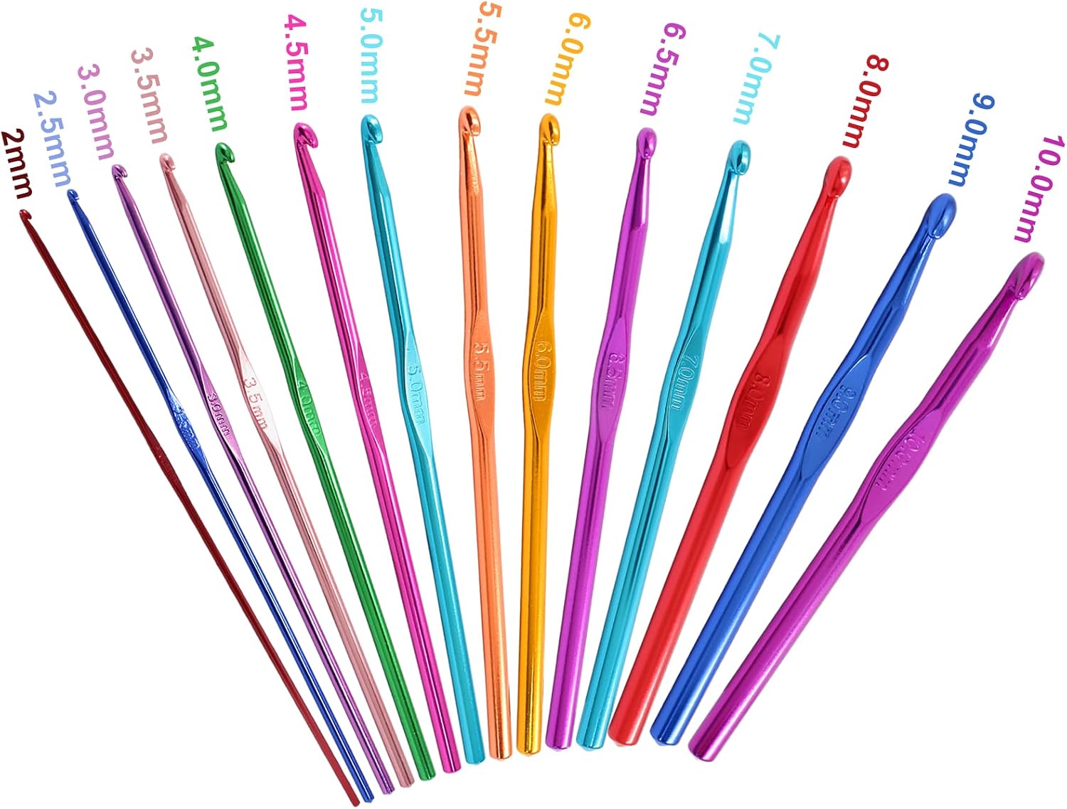 Auvotuis 6Pcs 5mm US Size H (Size 8) Aluminum Crochet Hook Knitting Needles for DIY Craft Yarn,DIY Gift for Adults Kids Children Beginners(Blue)