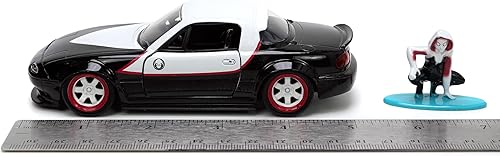 Miniatura 7 de Jada Marvel Avengers 1:32 1990 Mazda Miata - Auto fundido a presión y araña fantasma de 1.65 pulgadas, juguetes para niños y adultos