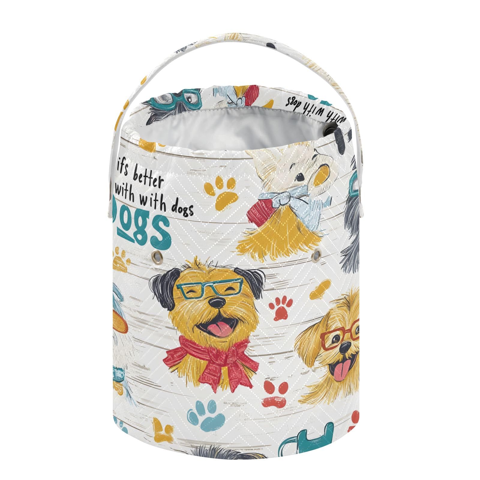 Yarn Storage Bag Small Crochet Bag Knitting Bag Organizer Cartoon Dog Funny Yarn Bags for Crocheting Basket