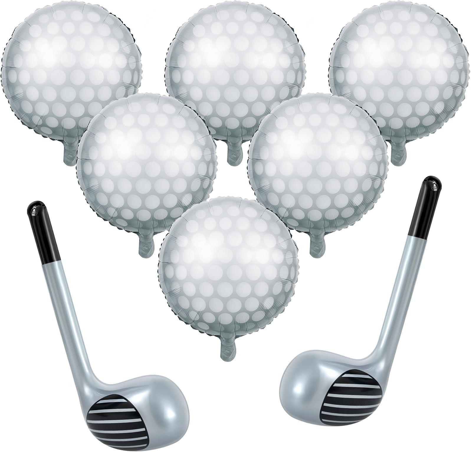 8 Pcs Golf Balloons Set 18'' Ball and 30'' Inflatable Club for Birthday Party Decorations, Golf Themed Events & Party Favors