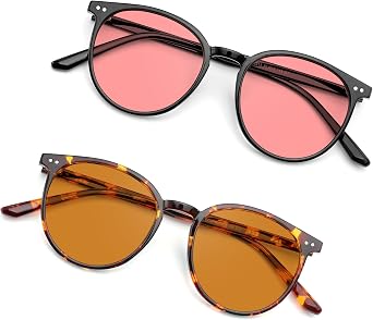 Round Blue Light Blocking Computer Glasses for Women Men | UV400 Protection, Anti Screen Fatigue & UV Glare, TV Phone Gaming Work Daily Use