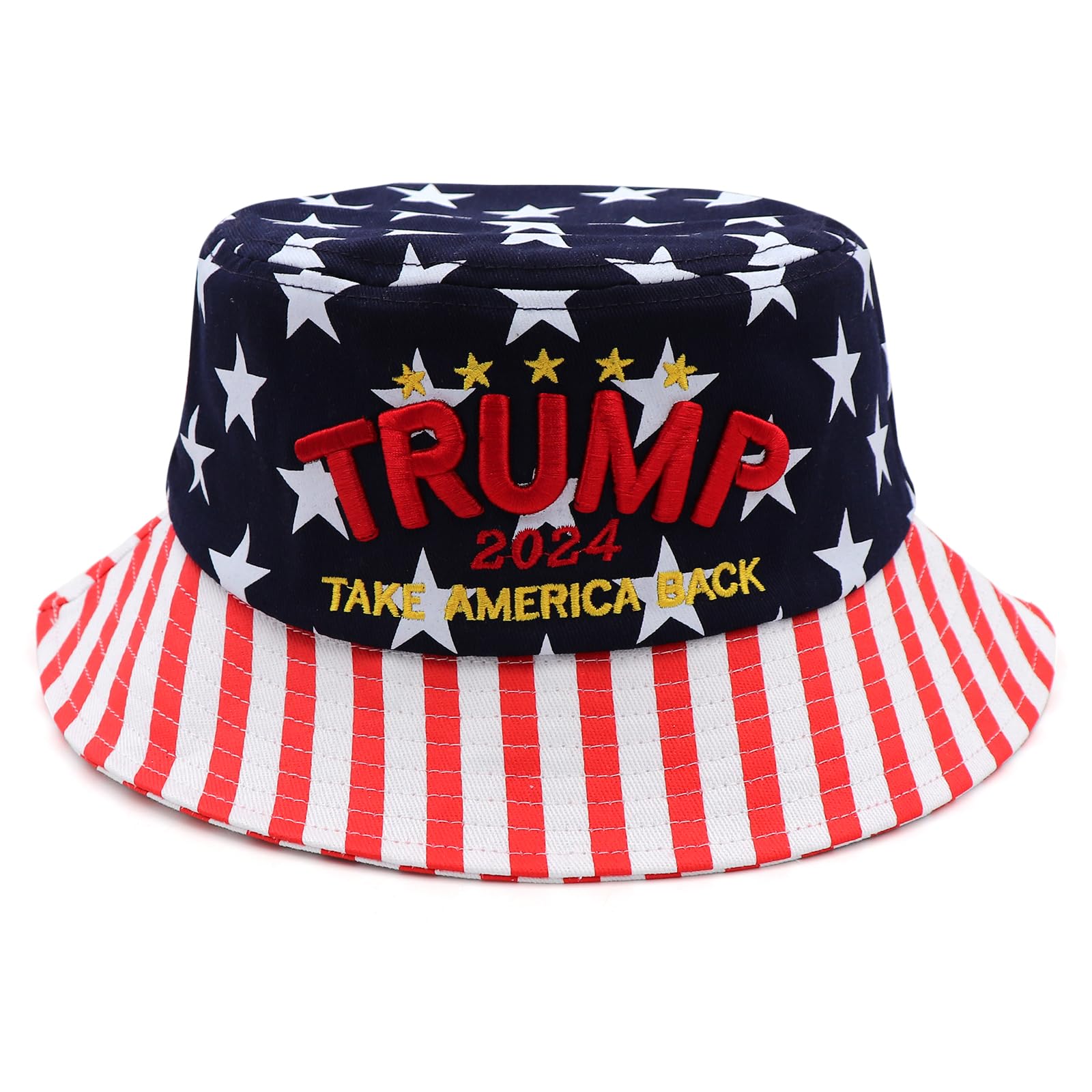MAGA Bucket Hat Trump 2024 Flag Cap Take America Back Donald Trump Unisex Outdoor Sun Hat