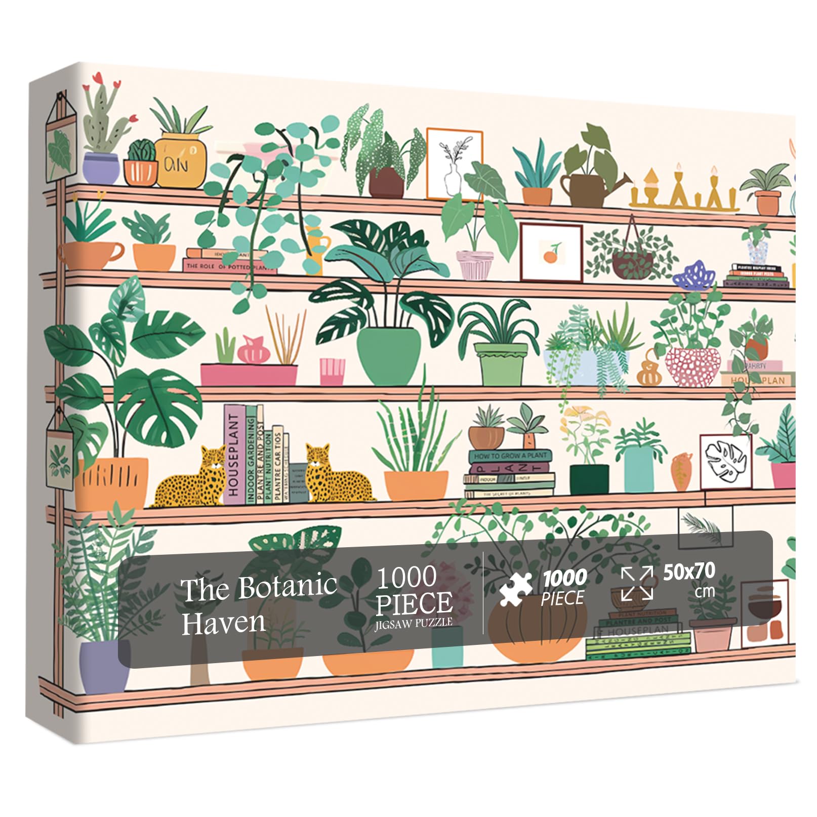 The Botanic Haven Puzzles for Adults 1000 Pieces, Nature Plant Jigsaw Puzzle Botanical Houseplant, Green Potted Plants Weed Puzzle for Adults