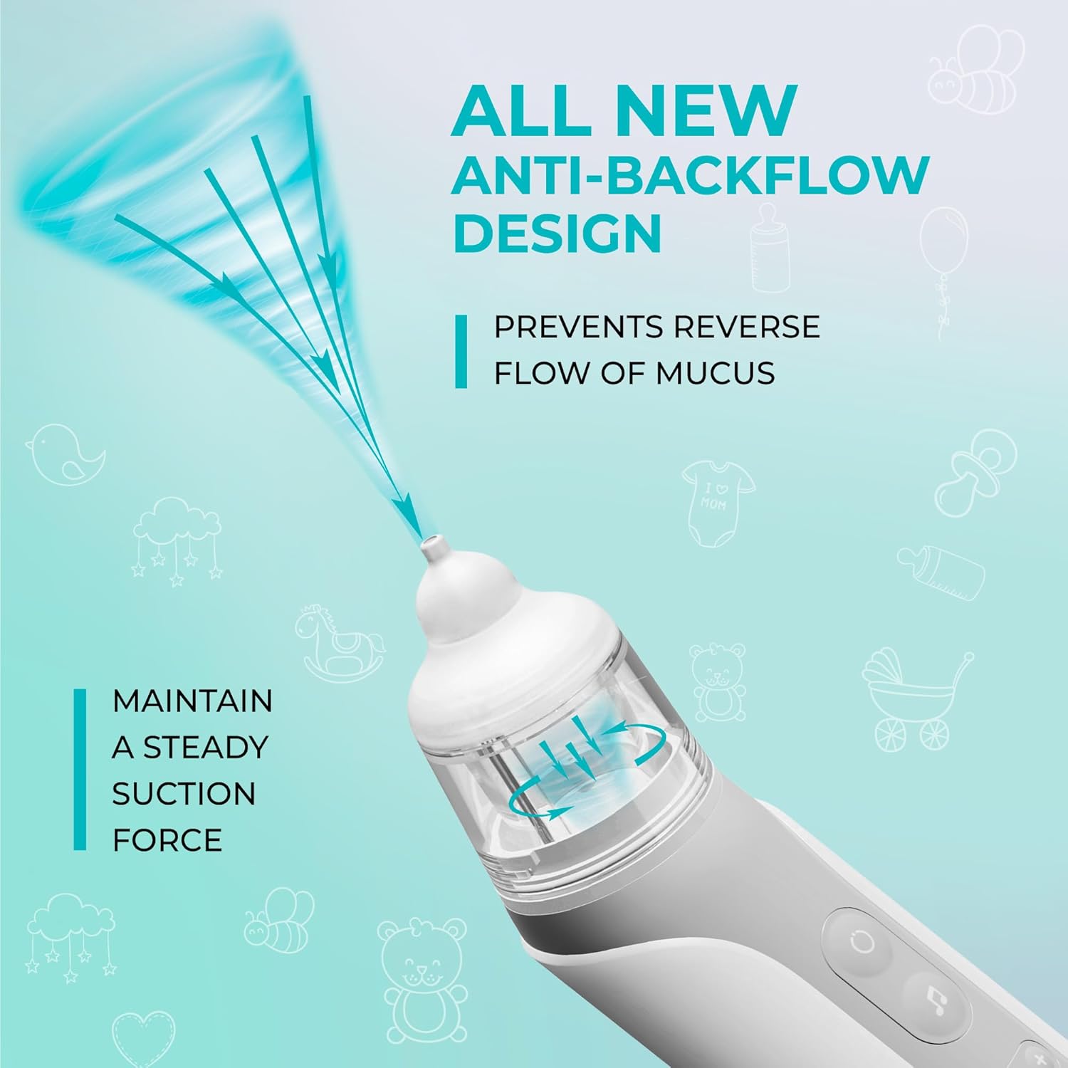 Electric Baby Nasal Aspirator - Nose Sucker Machine for Newborn Infants Toddlers Kids Adults - Automatic Hospital Grade Booger Snot Vacuum Cleaner with 3 Adjustable Suction Levels for Mucus Removal