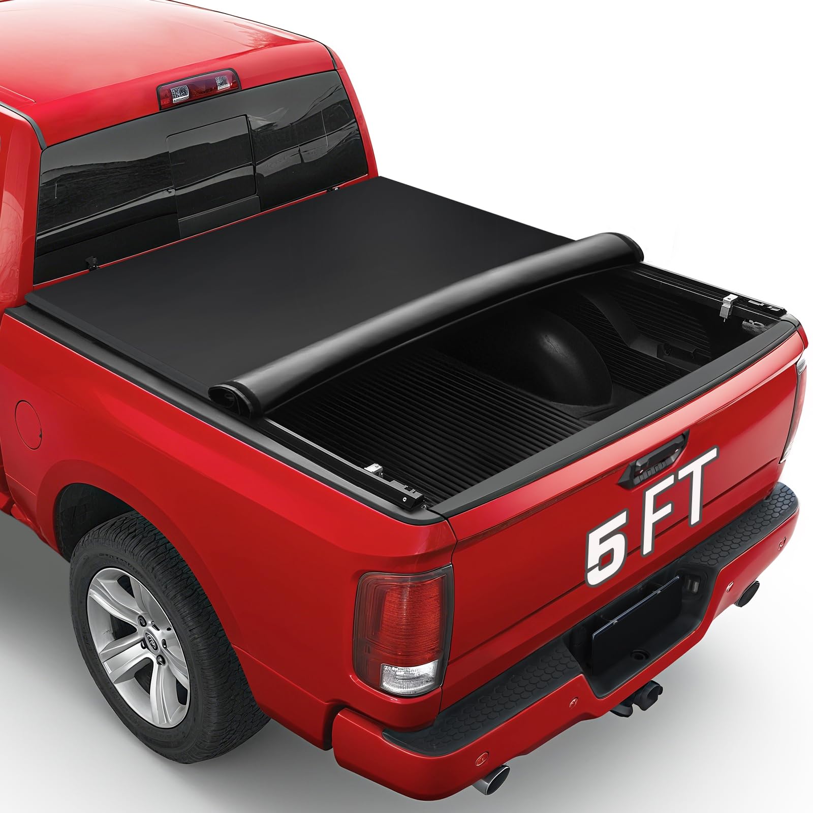 Soft Roll-up Truck Bed Tonneau Cover Compatible with 2016-2023 Toyota Tacoma(Excl. Trail) 5ft Bed, 26.5oz Soft Vinyl Truck Cover, All-Weather Tacoma Tonneau Cover.