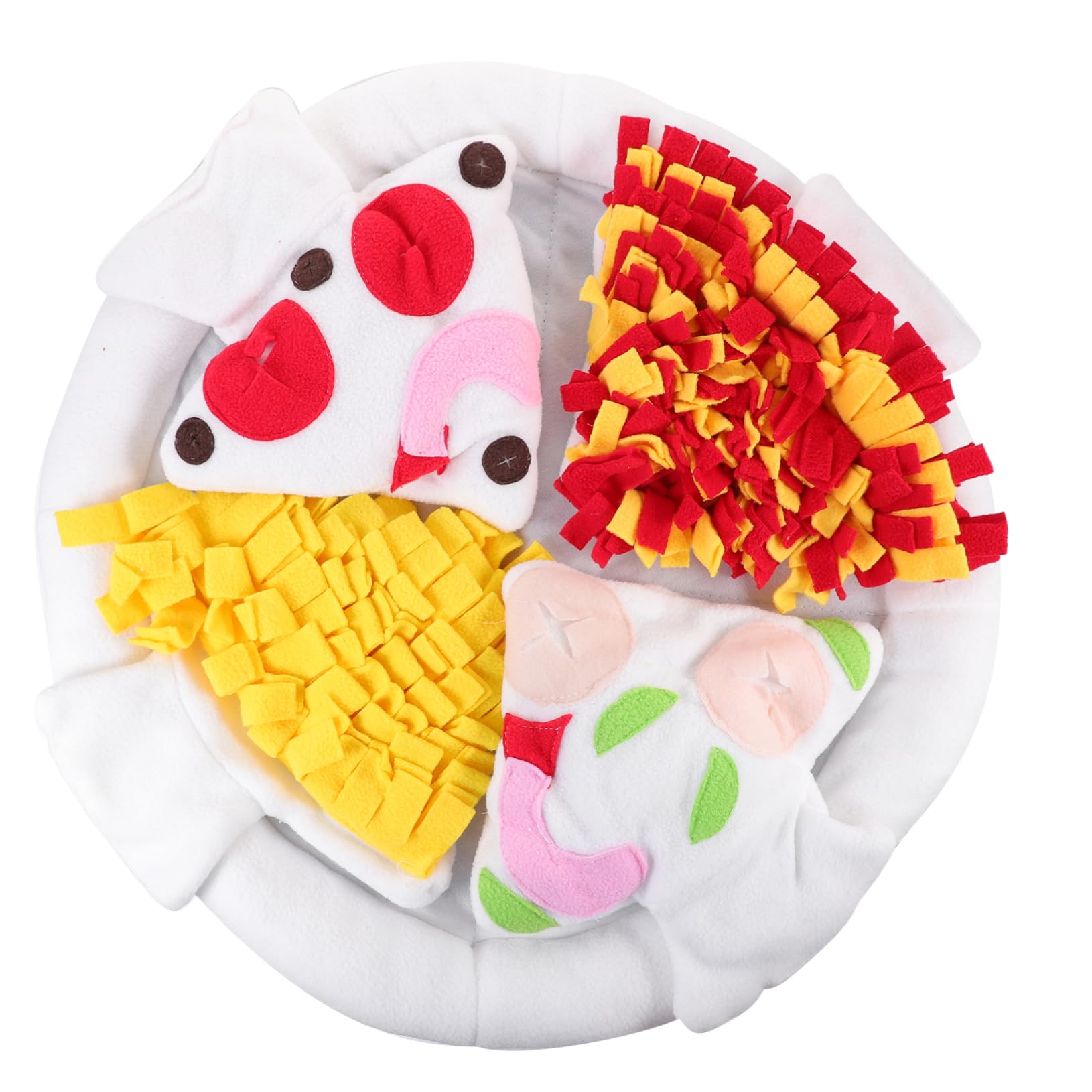 BESPORTBLE Alfombra Olfativa para Perros Mat De Entrenamiento Interactivo Slow Feeder para Mascotas Diseño Forma De Pizza Reduce La Comida Derramada Estimula El Material Duradero y