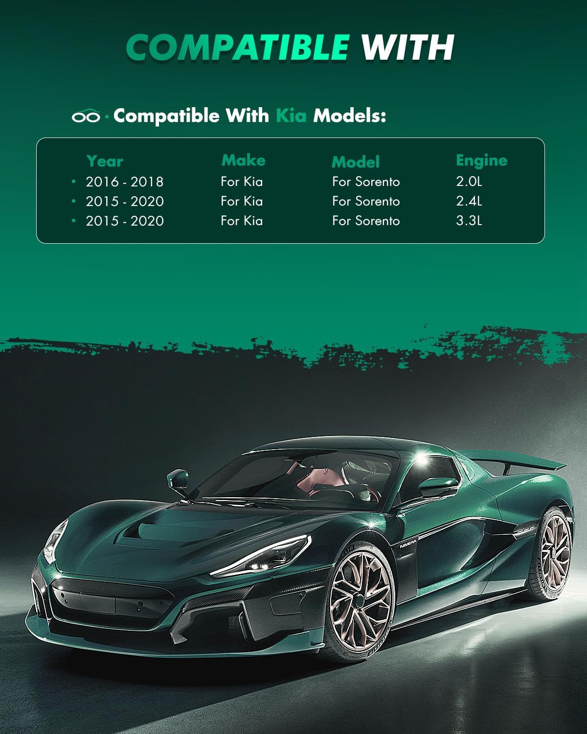 SCITOO D1816 Ceramic Brake Pads Sets Rear w/Hardware Replacement For Kia For Sorento 2015 2016 2017 2018 2019 2020