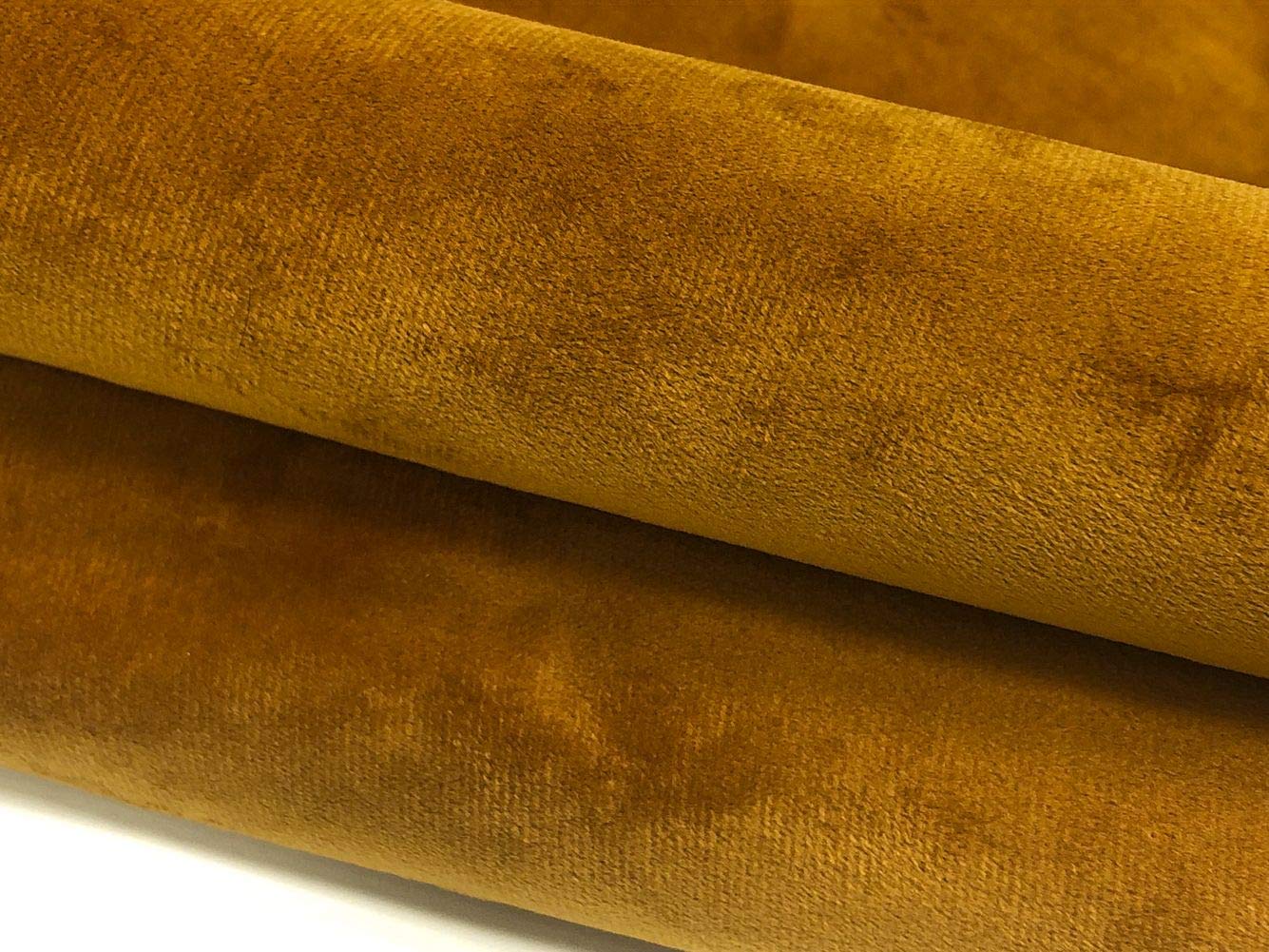 A-Express Tissu Velours Faux Suède Matériel décoration couverture robe de costume la couture tissu belle chute douce vendu au mètre - Moutarde Or 5 Mètre 500cm x 145cm