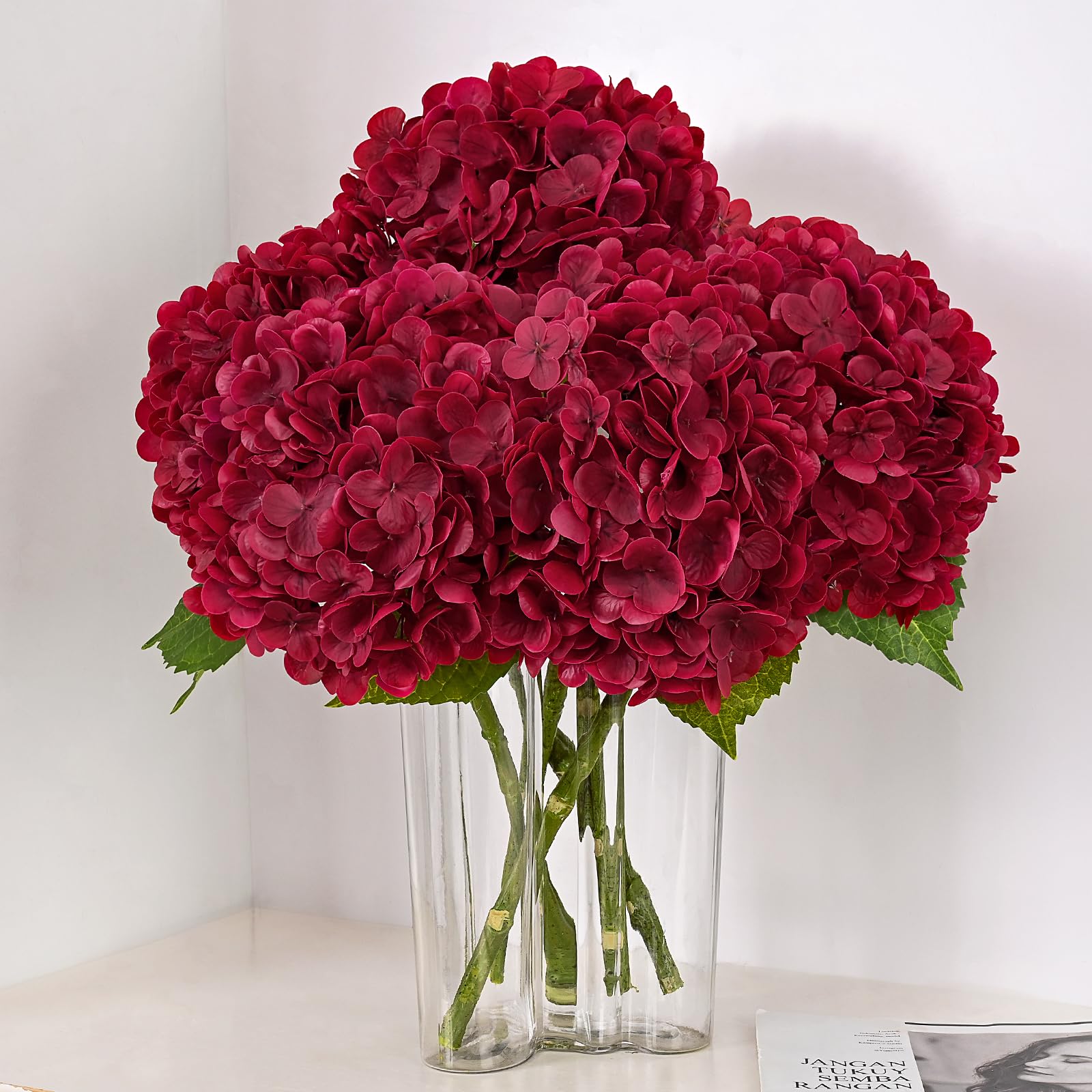 MARTINE MALL Burgundy Hydrangeas