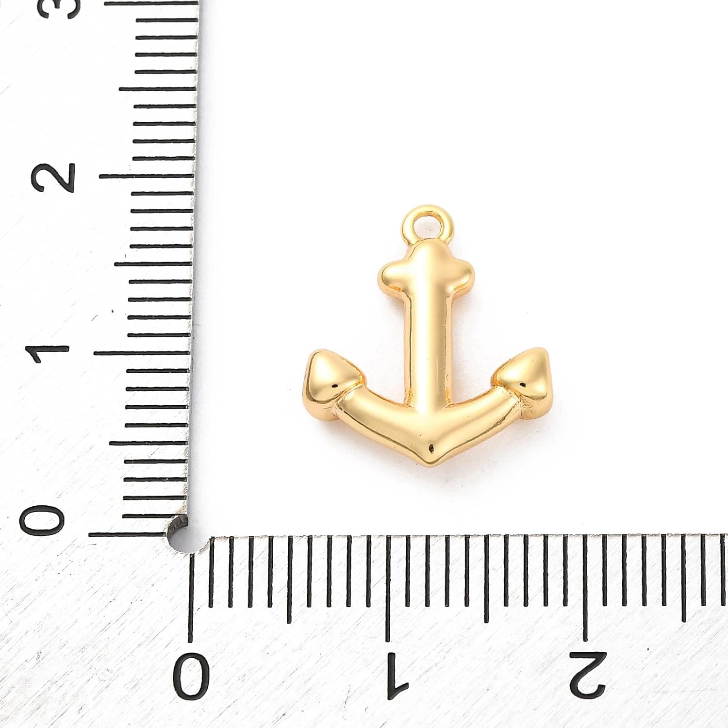 LiQunSweet 10 Pcs Brass Anchor Charms Golden Nautical Sailor Mini Pendants Navy Ship Anchor Charms for Jewelry Making Bracelets
