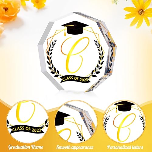 Miniatura 2 de Maitys Regalo de graduación 2024 con monograma, inicial, acrílico, inspirador, recuerdo inspirador y pisapapeles para clase de 2024, regalo de