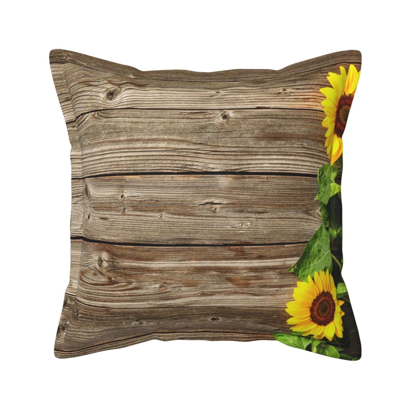 Housses de coussin en similicuir tournesol carré pour canapé de salon et lit