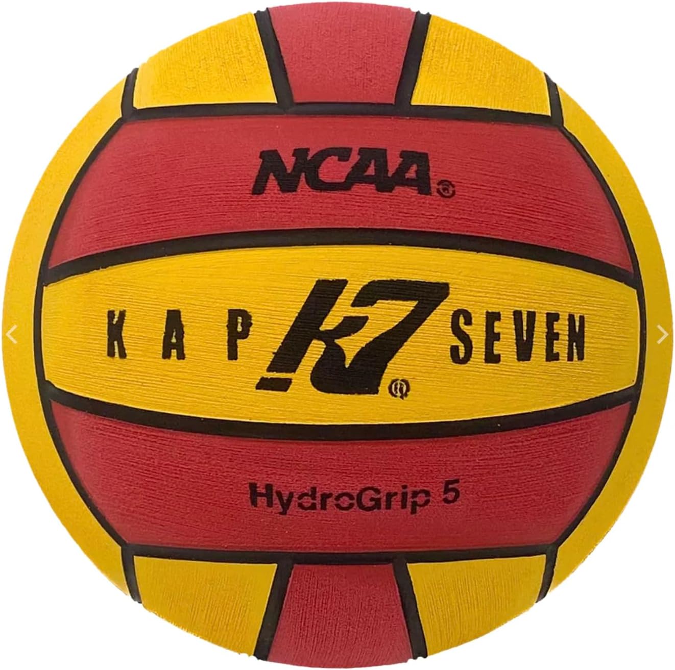 KAP K7 SEVEN KAP7 Size 5 HydroGrip Water Polo Ball (NCAA and NFHS Official), Yellow/Red