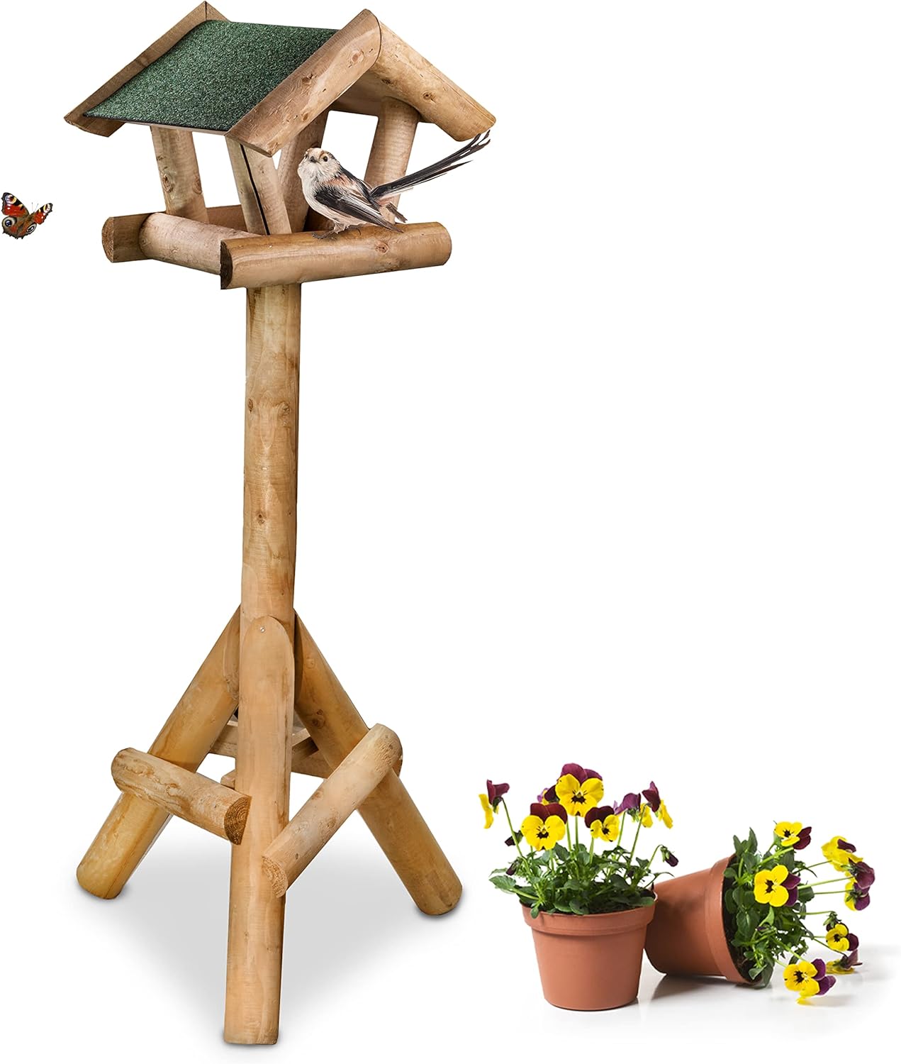 Vogelhaus Kiefer/massives Vogelfutterhaus aus Holz