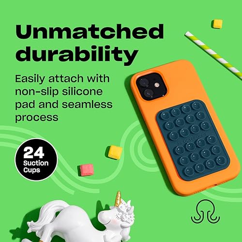 Miniatura 35 de OCTOBUDDY Classic Soporte adhesivo de silicona con succión fuerte para funda de teléfono, manos libres, para selfies y videos, para iPhone y Azul