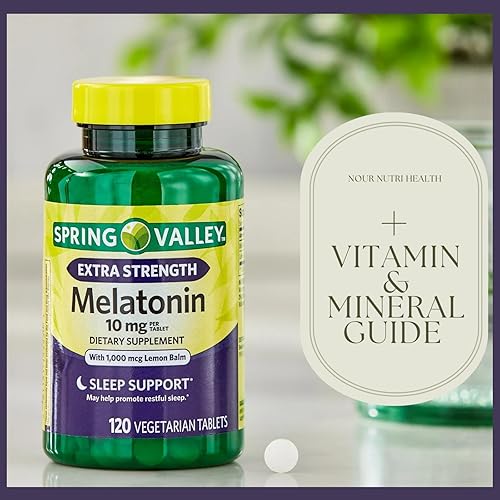 Miniatura 2 de Suplemento dietético Extra Strength SPR -ing Valle - Tabletas de melatonina, 10 mg, 120 unidades + guía de vitaminas incluida y adhesivo