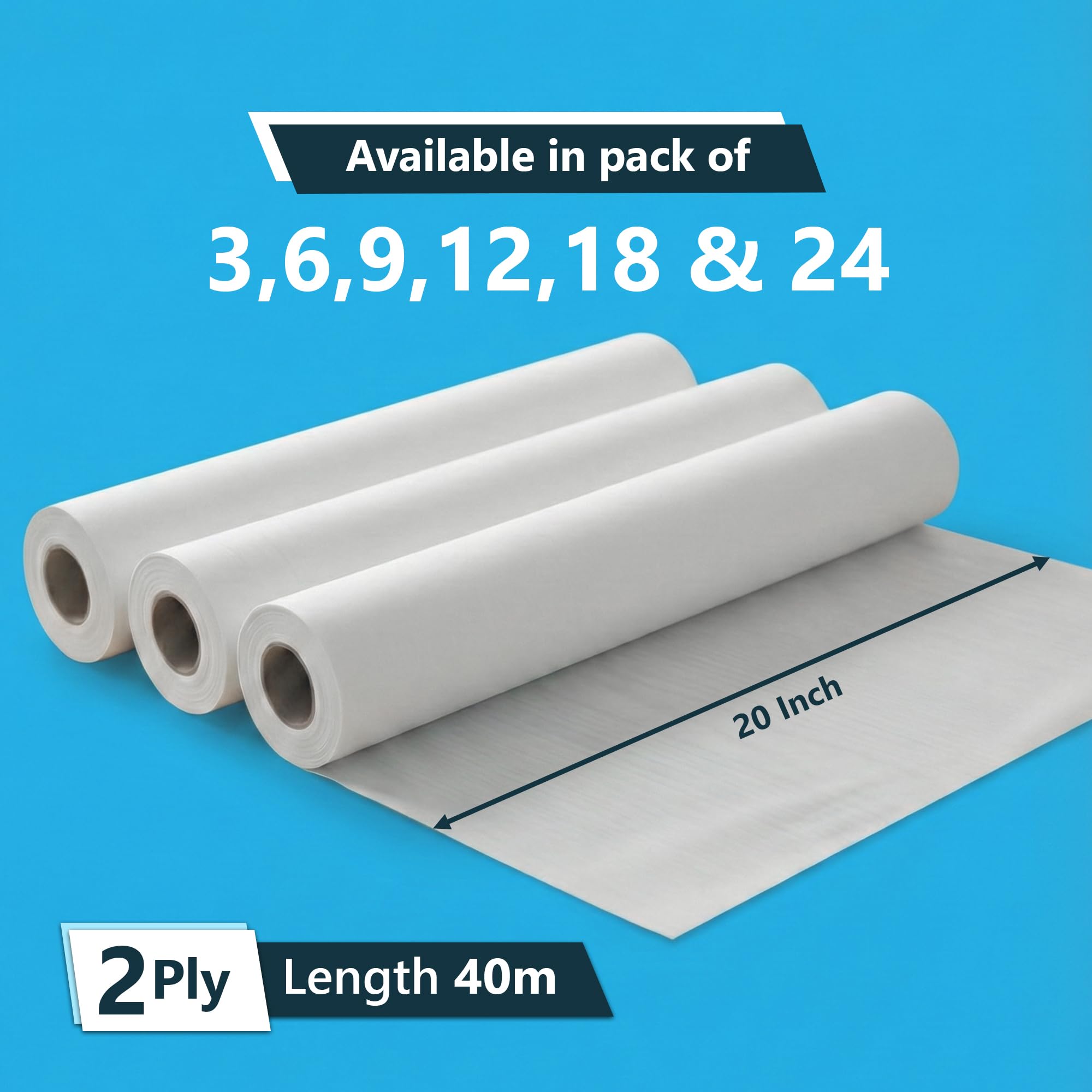 NationwidePaper - Rotolo di carta igienica a 2 veli, in pura cellulosa, extra resistente, larghezza 50 cm, lunghezza 40 metri (9 rotoli)