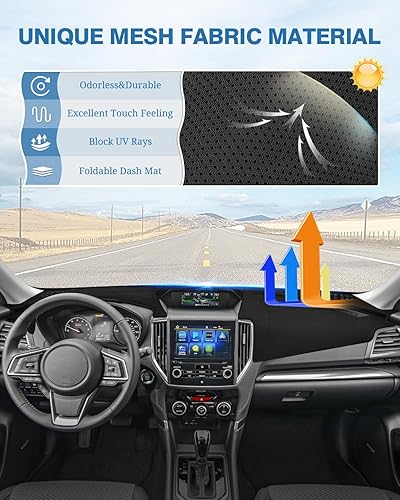 Miniatura 331 de FIILINES - Cubierta para tablero, accesorio para tablero de malla antideslizante, parasol sin reflejos y protector compatible con Toyota RAV4