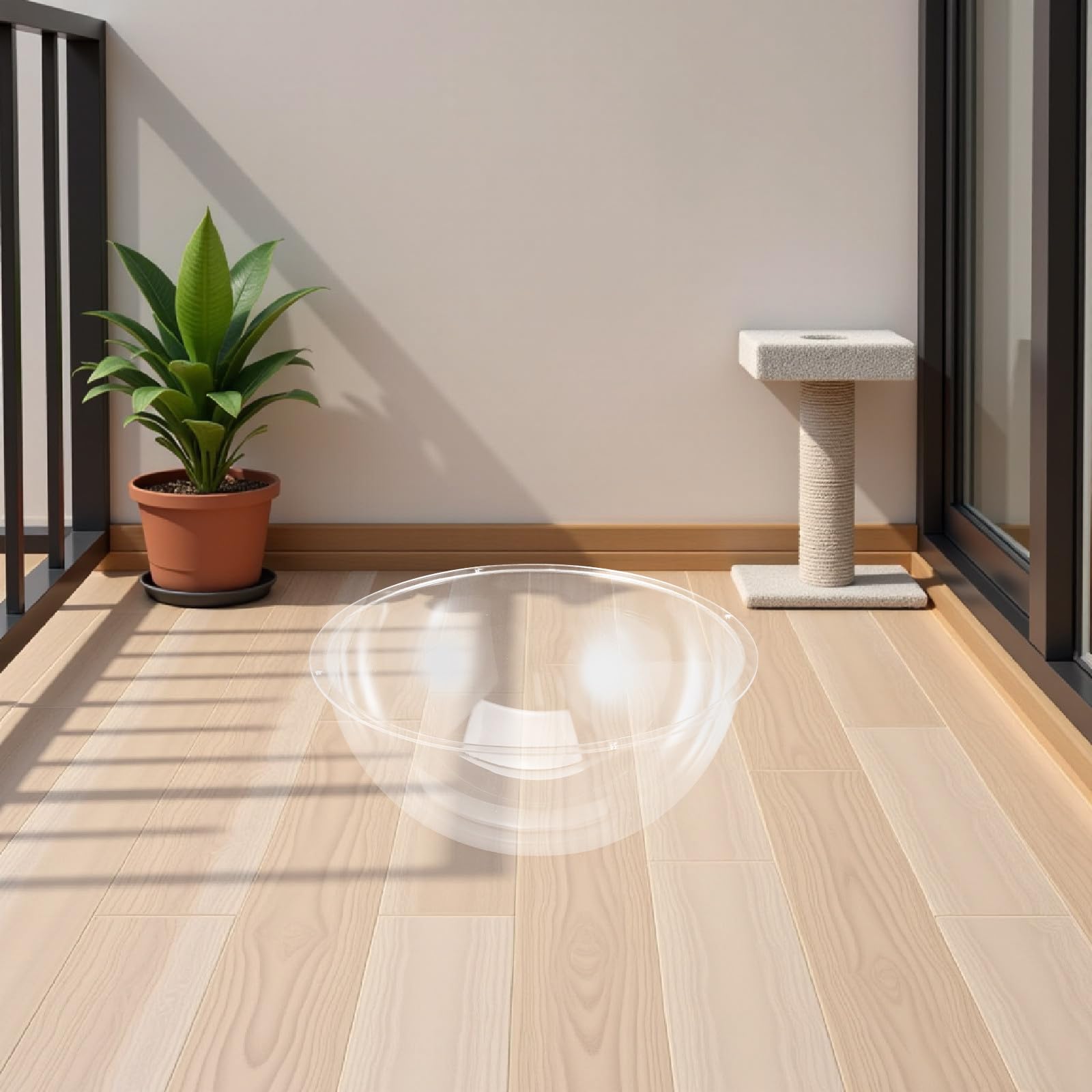 Ciieeo Housse de fenêtre Transparente en Acrylique à Bulles pour perchoir de Chat, nid Suspendu, lit pour Animaux de Compagnie, hamac pour Chat en Forme de dôme Transparent.