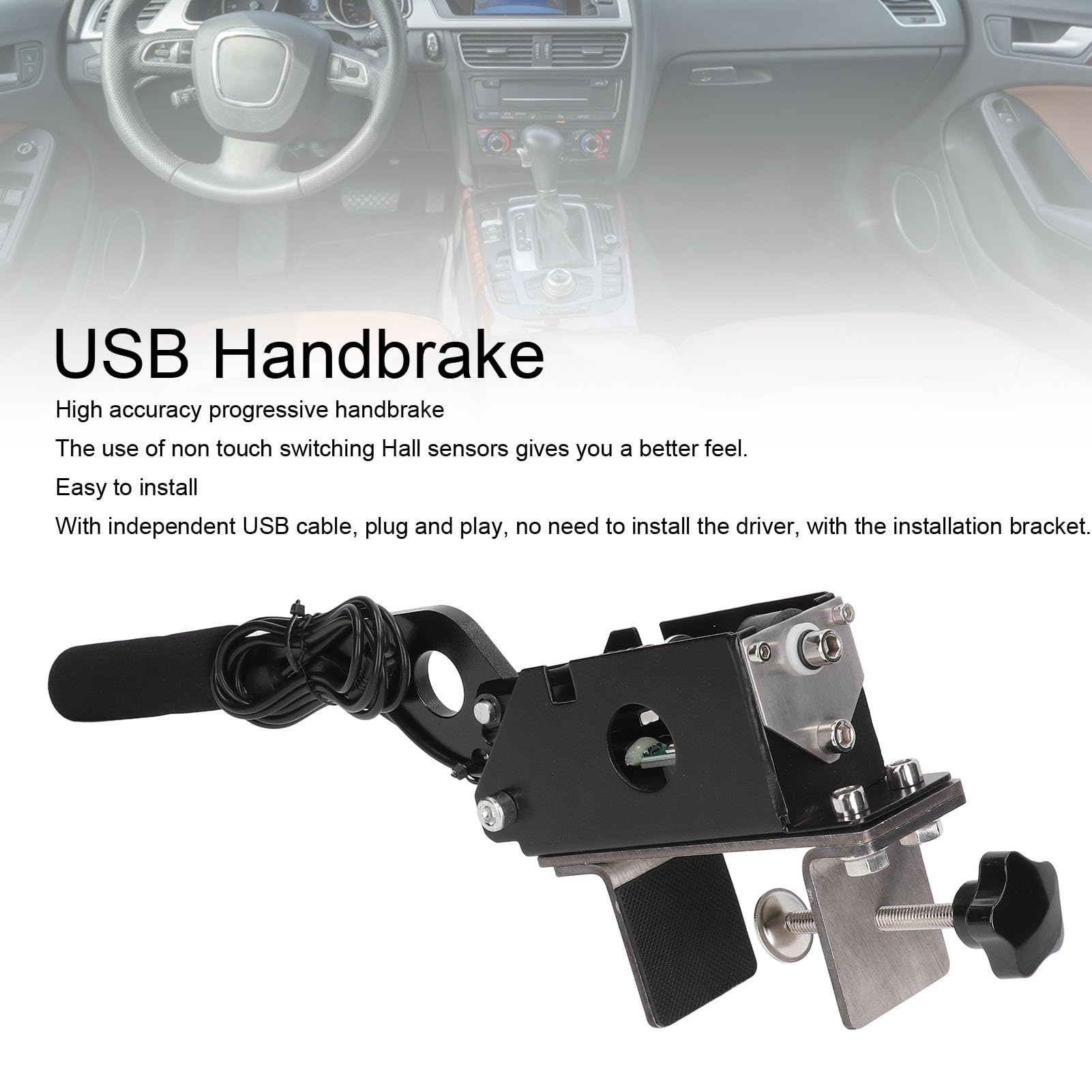 AOWINHIT Universal Analógico Racing Freno de Mano Controlador USB Progresivo Altura Ajustable para G27 G29 T300 PC s