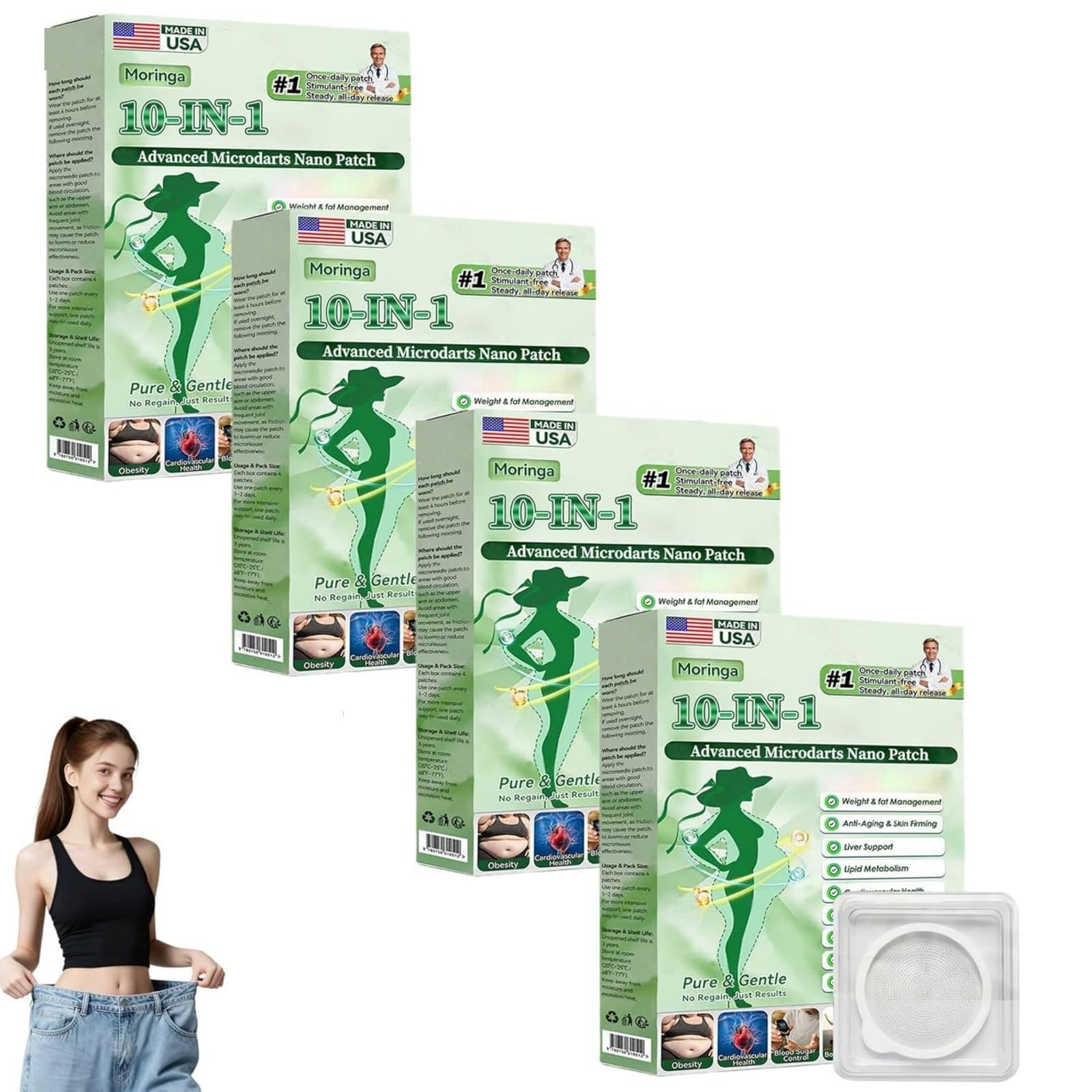 Moringa Berberine Patches, Moringa Berberine X Nad Patches, 2026 New Professional Moringas 10-In-1 Nano Microdarts Patch, Suitable For All Skin Types, Gentle Non-Irritating Design (3 PCS) — view 8