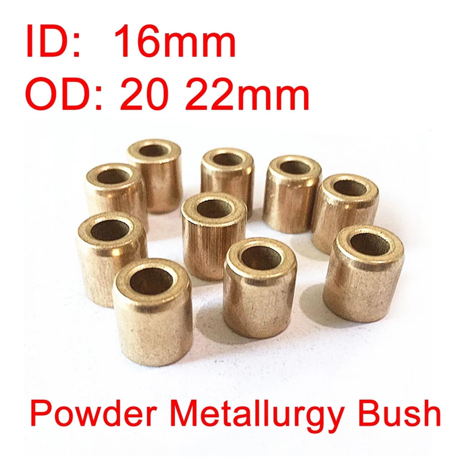 4/10PCS Cuscinetto Poroso Metallurgia Delle Polveri Olio Bronzo Bush Guida Manicotto ID 16 MILLIMETRI 16X20X10 16X22X10 12 15 18 di Precisione Base In Rame(10pcs,16X20X10)