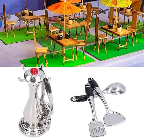 Miniatura 5 de Paquete de 6 mini accesorios de cocina 112 para el hogar, utensilios de cocina en miniatura, accesorios de decoración de casa de muñecas, cuchara,