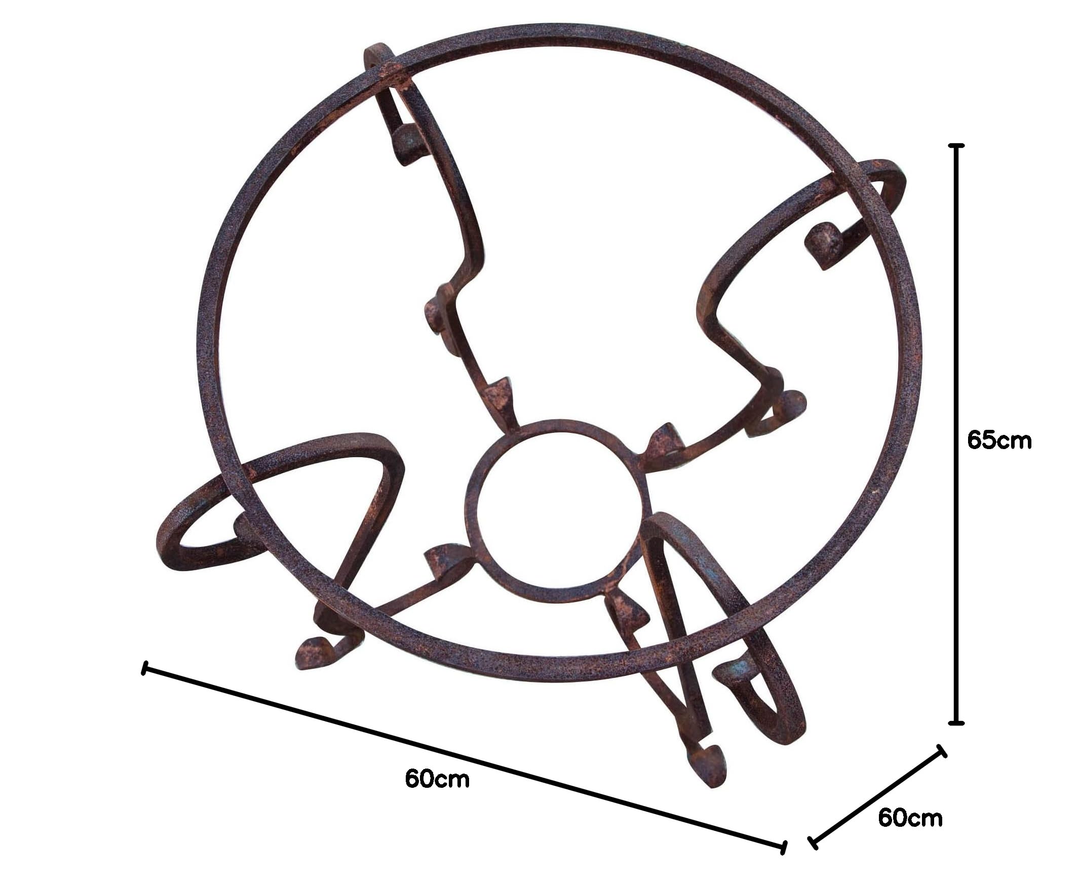 Base De Table Ronde En Fer Forgé Main – Diamètre 65 Cm X H60 Cm – Biscottini