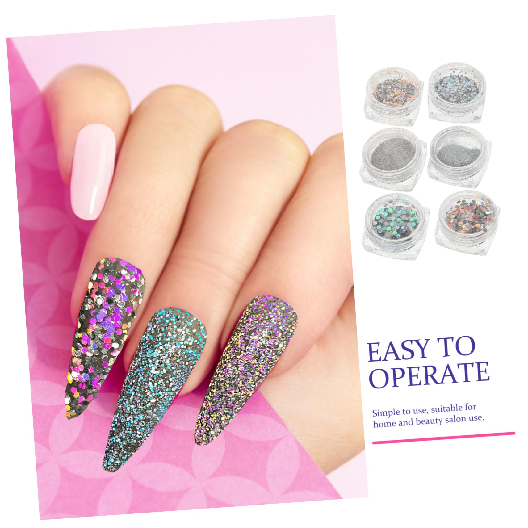 WOFASHPURET Holographic Colors Sparkly Glitter Sequins for Nail Art Iridescent Flakes for Acrylic Nails Manicure Decorations for Creative Nail Design