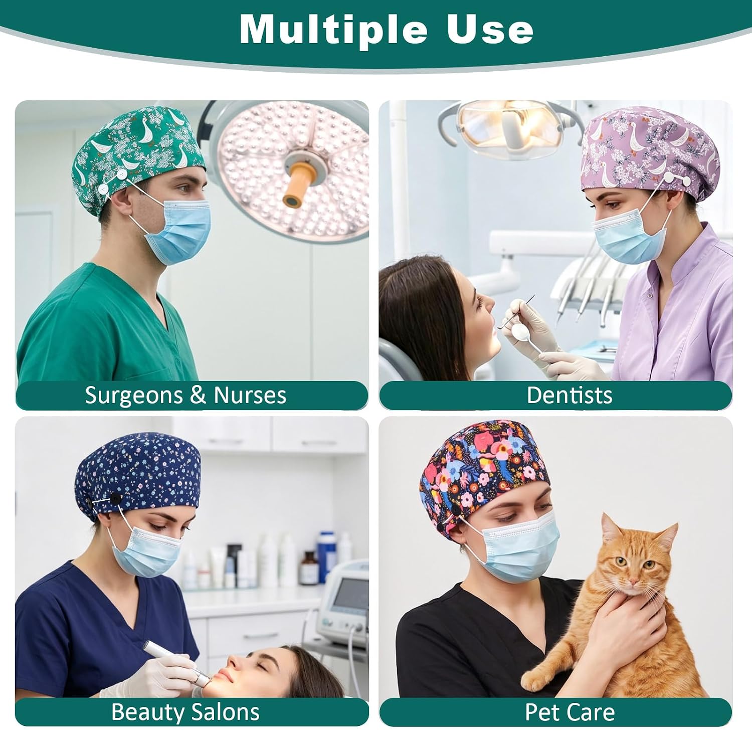 Satin Lined Scrub Cap