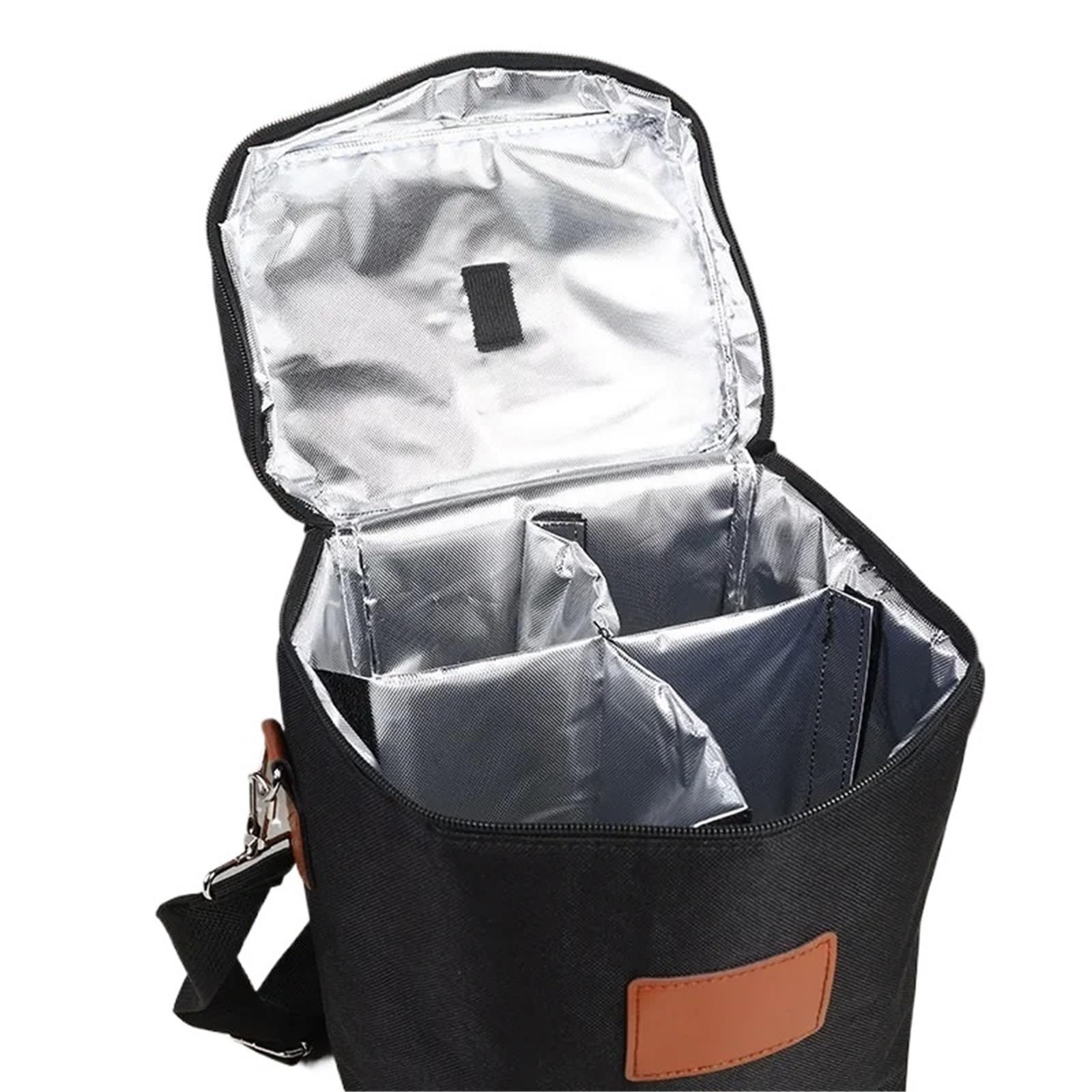 Borsa porta vino Bottiglia di vino più fresca | Borsa termica for vino, birra, viaggi for feste portatili all'aperto(Black)