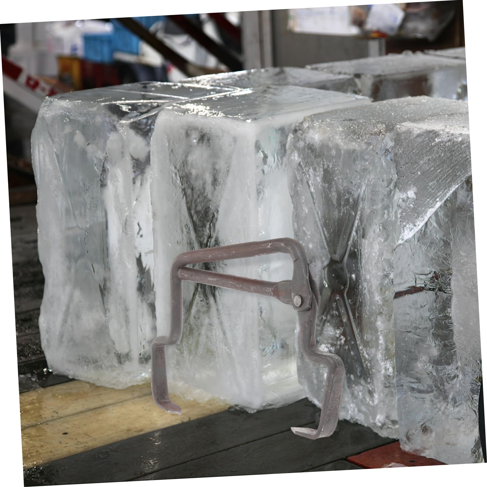 Hohopeti Herramienta De Transporte De Hielo Profesional Clip Para Levantar Esculturas De Hielo y Bloques Fábricas Diseño Antideslizante y Resistente Para Uso Industrial y Exterior