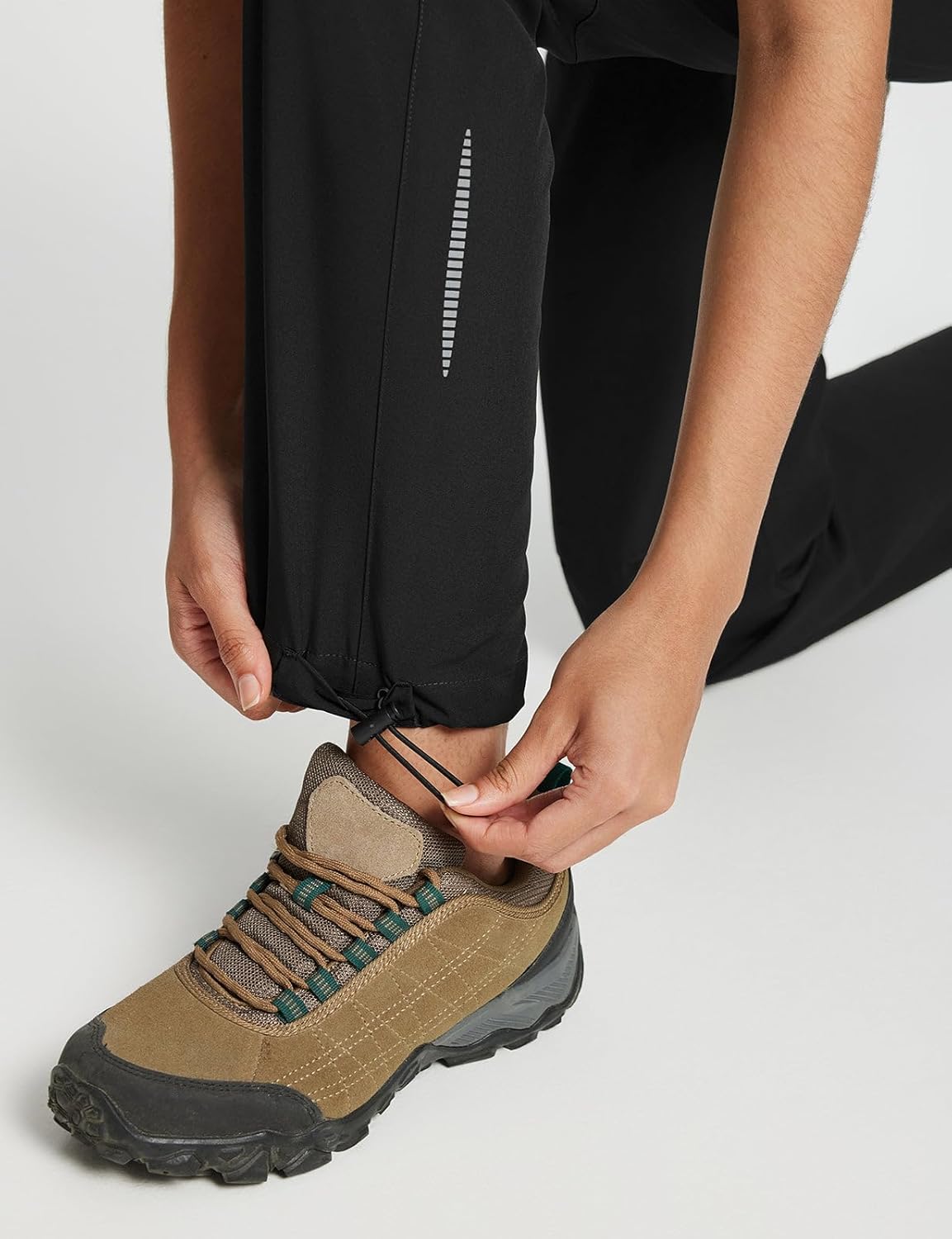 SPEXIAL Women's Lightweight UPF 50+ Hiking Pants Water Resistant Travel Pants Quick Dry Elastic Waist with Zipper Pockets