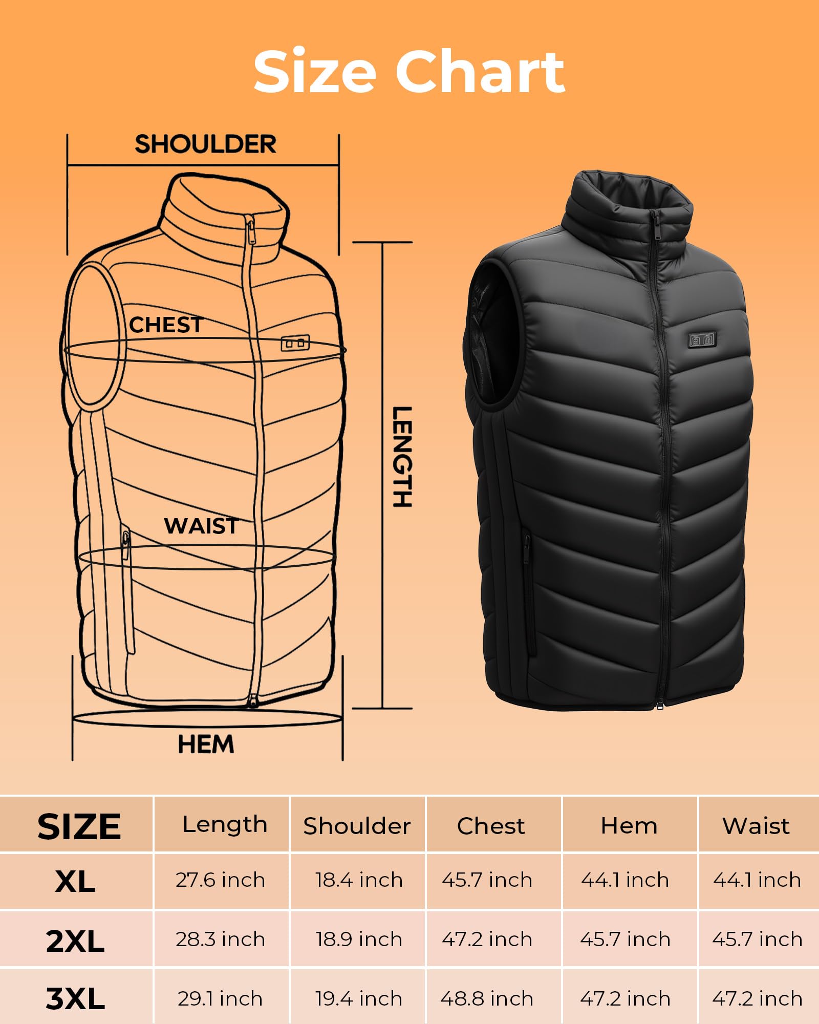 Gilet riscaldato per uomo e donna, gilet elettrico riscaldato USB per esterni, taglia L (senza batteria)