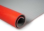 IBF IRON BODY FITNESS Two-Tone 6 mm Tapis de yoga extra épais avec sangle, surface antidérapante (68" x 24" x 1/4"), Tapis d'exercice parfait pour le yoga, Pilates, gymnastique, gym - Orange/gris (98504-0)