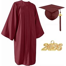 Unisex Matte Graduation Gown Cap Tassel Set 2023 for High School and College