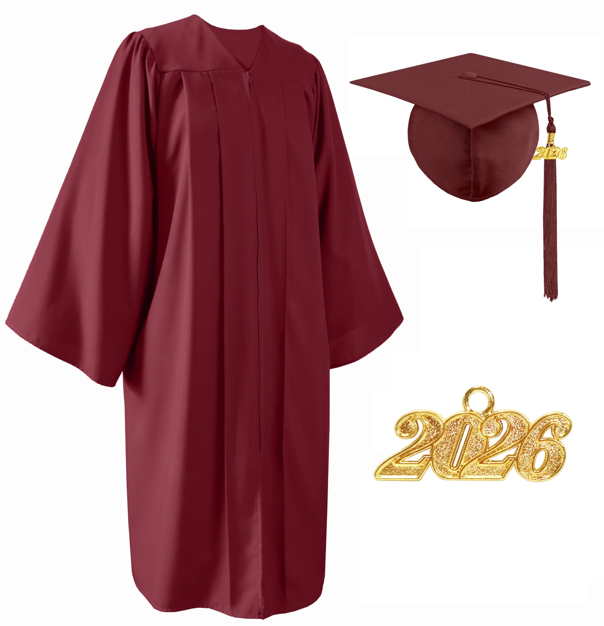 Matte Graduation Cap and Gown Set 2026 for High School and College